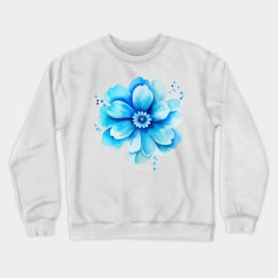 Little Blue Flower Watercolor Crewneck Sweatshirt